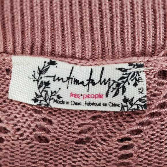 Free People Intimately Women Sweater Bodysuit Pink Long Sleeve Turtleneck XS New - Picture 8 of 8
